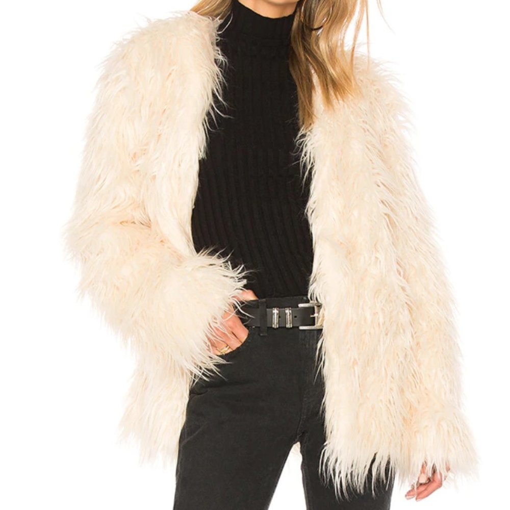 MINKPINK OTT Long Luxe Faux Fur Jacket